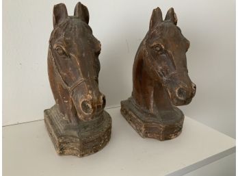 Vintage Syroco Wood Horse Bookends