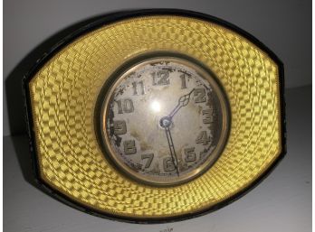 Antique French Guilloche Enamel Travel Clock