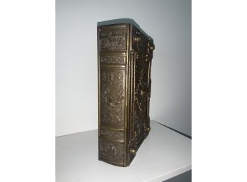 Heavy Embossed Metal Book Safe With Lock