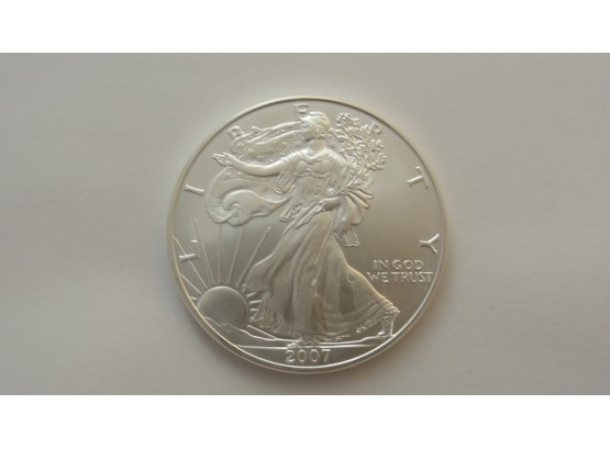 2007 US Silver Eagle 1 Troy Ounce .999 Fine Silver