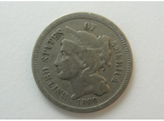 1869 3 Cent Nickel/ Piece