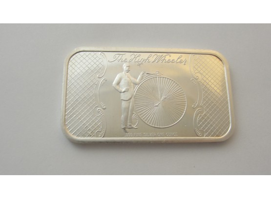 One Troy Ounce .999 Fine Silver Bar - The High Wheeler (bicycle) - Madison Mint
