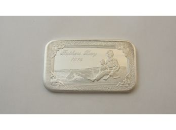 One Troy Ounce .999 Fine Silver Bar -fathers Day 1974 - Mother Lode Mint