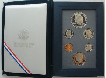 1990 US Prestige Set With Eisenhower Centennial Silver Dollar