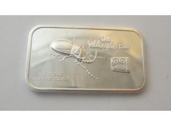 One Troy Ounce .999 Fine Silver Bar - The Watergate Bug