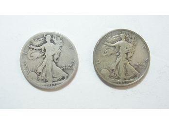 Lot Of (2) Silver Walking Liberty Half Dollars  1917 & 1935