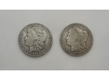 (2) Morgan Silver Dollars 1887 O & 1890 O