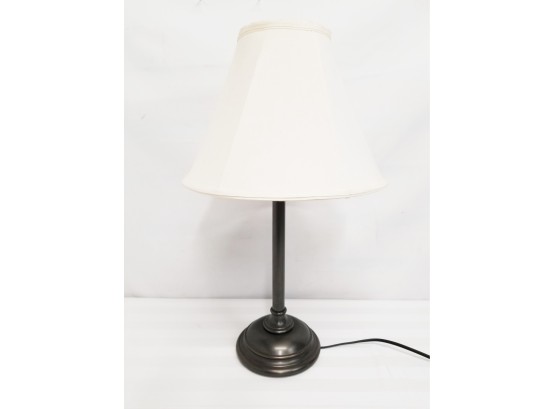 Graphite Gray Metal Candlestick Table Lamp