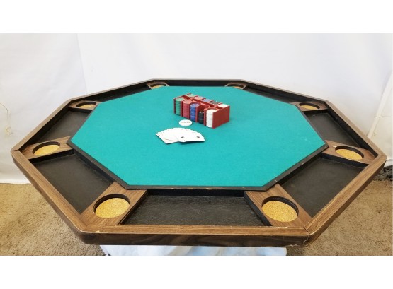 Eight Player 48' Wooden Octagon Table Top Poker Table