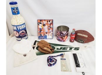 Jets, Mets - Tickets, Baseball Glove, Pennants, Yearbook, Golf Glove, Roland Garos French Open Cap And More