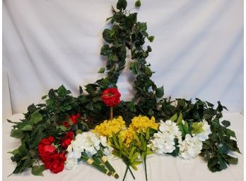New Faux Floral Stems, Spray, Bouquets And Ivy Strands - Great For Decoration Catering, Parties And More