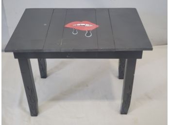 Small Wood Hand Made Painted Side Table