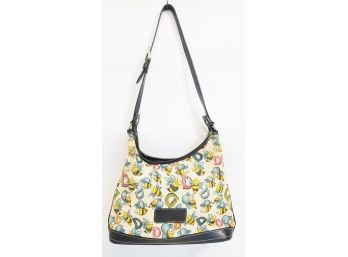 Adorable Dooney & Bourke Bumble Bee Canvas And Leather Ladies Purse