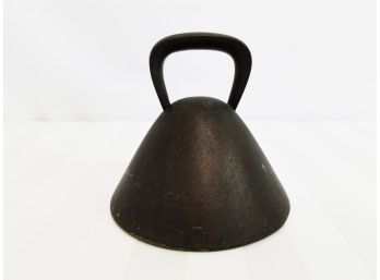 Awesome Vintage Heavy Bronze Triangular Shaped Hand Bell