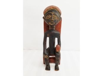 Vintage Ghana African Hand Carved Wooden Fertility Statue