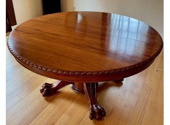 Beautiful Mahogany Pedestal Table With Claw Feet