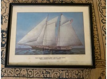 Framed Print Of The Yacht 'Dauntless' Of NY