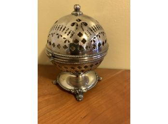 Wilcox Silver Company:  Silver Ball Dish With Hinged Lid