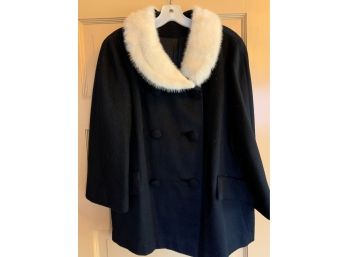 Vintage Fox Fur Black Waist Jacket