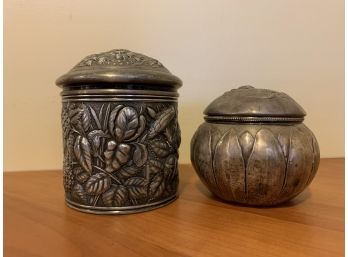 Silver-plated Decorative Jars With Lids