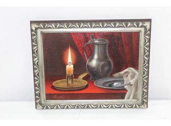 Believed To Be Authentic K. Ruge 20th Century Still Life Painting Oil On Canvas, Beautiful Frame
