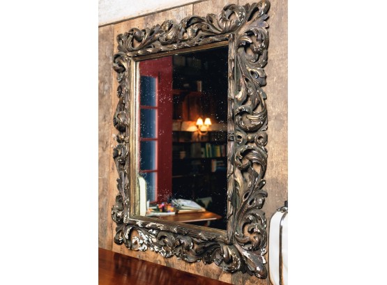 (19th C) Florentine Carved And Pierced Picture Frame Now Used As A Mirror