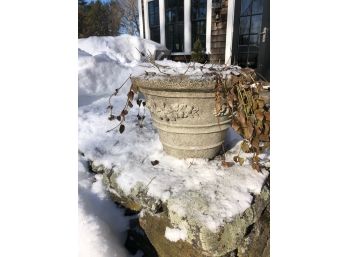 Pair Of Cast Stone Garden Pots