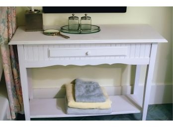 (1) Drawer Console Table In White Paint