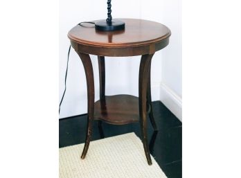 ( Early 20th C) Round Mahogany Stand With Lower Shelf