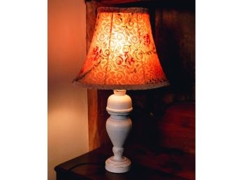 Vasiform Turned And Painted Wood Table Lamp