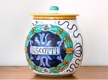 Italian Faience Biscotti Jar