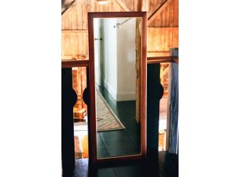 Full Length Mahogany Mirror With Painted Gold Liner