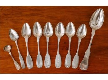 Grouping Of Coin Silver Spoon Etc.