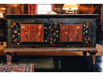 (18th C) Pennsylvania / Continental Painted Chest