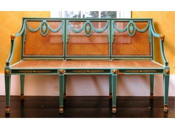 (louis XVI Style) French Carved And Painted Settee