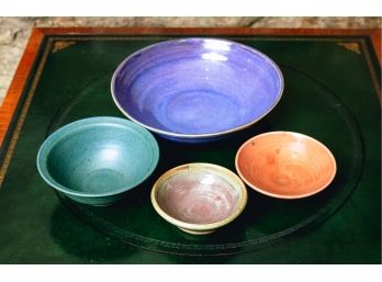 (4) Pieces Of Glazed Art Pottery