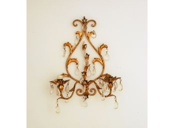Wrought Iron Light Wall Sconce (w Two Lights)