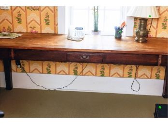 Oak Console  / Library Table With Maple Top