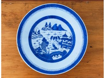 Fine Quality (19th C) Canton Blue And White Charger