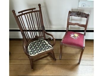 Antique Childs Rocker & Chair