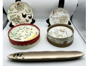 2 Boxees Of Appetizer/Luncheon Dishes And Olive Dish