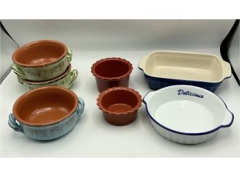 3 DeSilva Bowls Made In Italy, Casserole From Portugal, Ramikins By Chantal