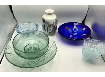 Gorgeous Blue Bowl, Signed Mamotth Vase & More