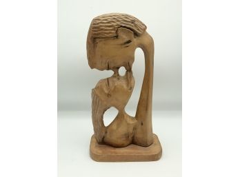 Man & Woman Wood Carved Statue