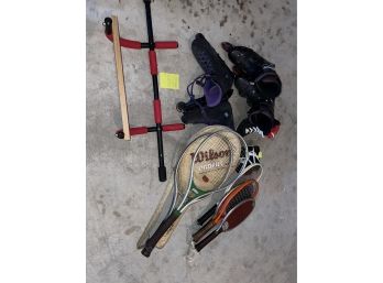 Sports Lot: Handle Bar For Door, 2 Roller Blades And Nike Soccer Shoes
