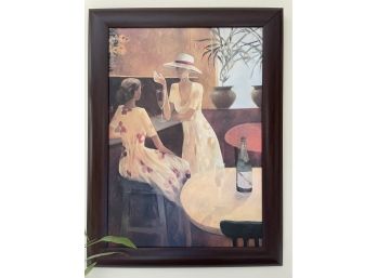 Two Ladies In A Cafe By Dominguez 24x32