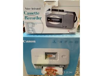 Compact Photo Printer (Canon) And  Cassette Recorder