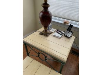 Lot Of 2 End Table ONLY Iron Leg Matches Coffee Table In A Separate Lot 24x20x22