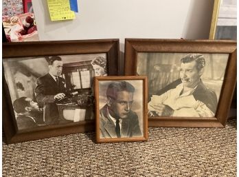 3 Nostalgic Frames Of Humphrey Bogart, Ingrid Bergman, Clark Gable And Paul Newman