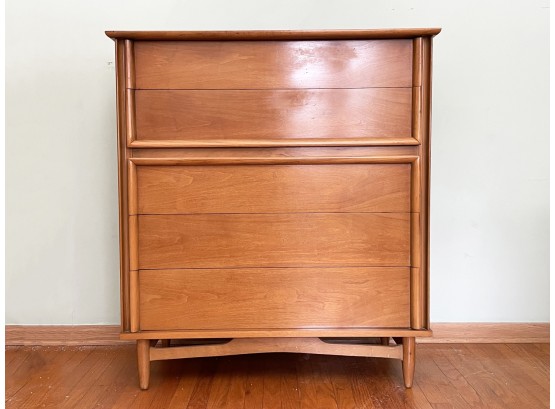 A Vintage Mid Century Modern Hardwood Chest Of Drawers